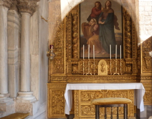 Chapel of the Franks, at top of stairs to the right of entrance to Church of the Holy Sepulchre (Seetheholyland.net)