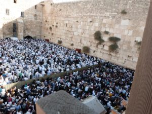 Crowds at Western Wall during Sukkot, the Feast of Tabernacles (Seetheholyland.net)
