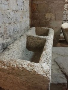 Double stone manger found in convent grounds and relocated to the ruins before the modern structure was erected (© American Friends of the Episcopal Diocese of Jerusalem)