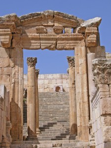 Gateway to the Roman temple which was rebuilt as the church now called the Cathedral (Dennis Jarvis)