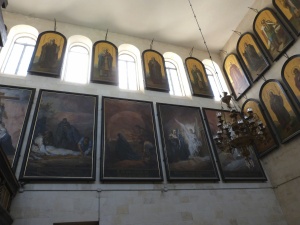 Gospel scenes and icons of saints in St Alexander Nevsky chapel (Seetheholyland.net)