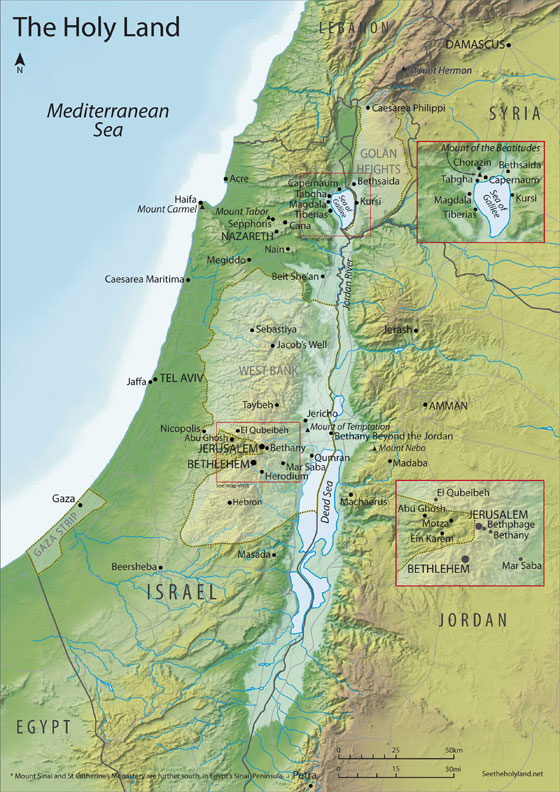 Map Of The Holy Land See The Holy Land