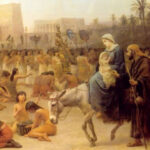 Holy Family arriving in Egypt, by Edwin Longsden Long (Wikimedia)
