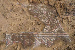 Section of mosaic floor uncovered at Kathisma (© 2011 Shmuel Browns)