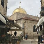 Golden dome of Church of St John the Baptist peeps over Muristan roofs (Seetheholyland.net)