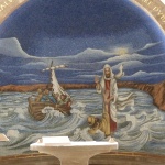 Jesus rescuing Peter from the Sea of Galilee, mosaic in Magdala church (Seetheholyland.net)