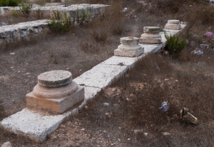 Row of column bases from Kathisma church (Seetheholyland.net)