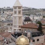 Church of the Redeemer towering over dome of the Church of St John the Baptist (Seetheholyland.net)