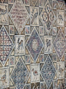 Part of the mosaic floor in the Church Complex at Jerash (Dennis Jarvis)