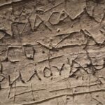 Inscriptions left by pilgrims on the walls at Salome's Cave. (©️Emil Eljam / Israel Antiquities Authority)