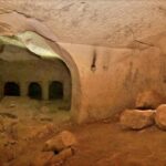 The elaborate family tomb in Salome's Cave. (©️Emil Eljam / Israel Antiquities Authority)