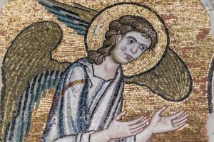 Rediscovered mosaic of an angel (© Piacenti Restoration Center)